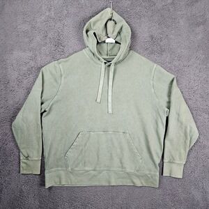 Lucky Brand Mens Sage Green French Terry Pullover Hoodie Sweatshirt Large